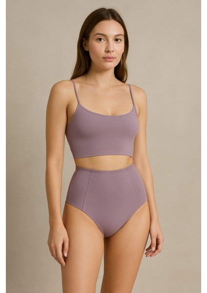 Lila Sculptfit Yüksek Bel & Toparlayıcı & Şekillendirici Bikini Altı