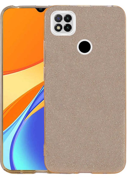 Xiaomi Redmi 9c Kılıf Hzrv Shining Silikon-Gold