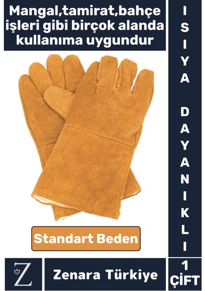 Dayanıklı Kaynak Yangın Mangal Tamir Iş Su Geçirmez Yüksek Isıya Dayanıklı Çok Amaçlı Deri Eldiven