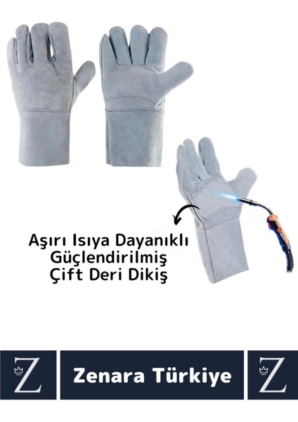 Dayanıklı Kaynak Yangın Mangal Tamir Iş Su Geçirmez Yüksek Isıya Dayanıklı Çok Amaçlı Deri Eldiven