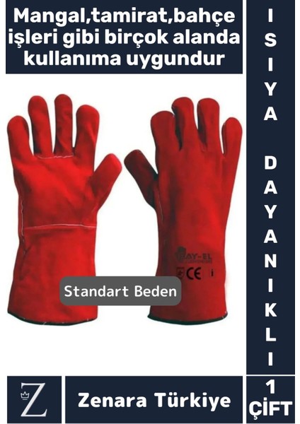 Dayanıklı Kaynak Yangın Mangal Tamir Iş Su Geçirmez Yüksek Isıya Dayanıklı Çok Amaçlı Deri Eldiven