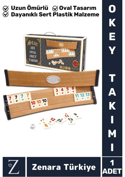 Aile Ev Arkadaş Kahve Cafe Oyun Dayanıklı Kaymaz Antibakteriyel Açık Renk Oval 101 Okey Takımı