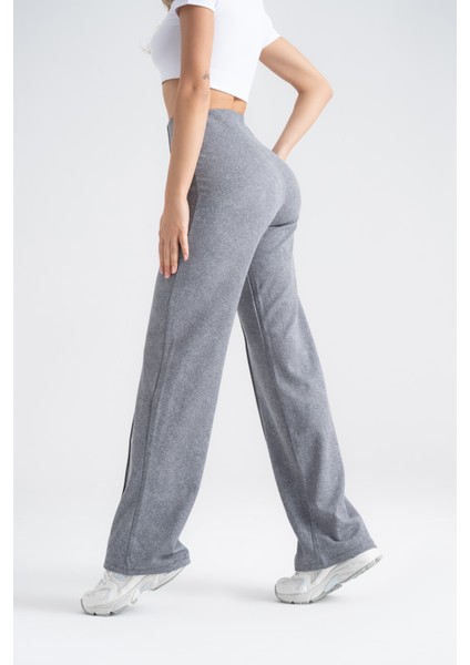 Kadın Boru Paça Tayt Gri Denim Görünümlü, Slim Fit Günlük Şıklık modelleri