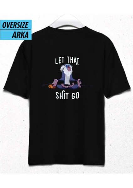 Let It Go Mode On – Sessiz Mesajlar Oversize Unisex T-Shirt Siyah
