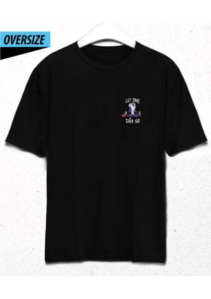 Let It Go Mode On – Sessiz Mesajlar Oversize Unisex T-Shirt Siyah fiyatları