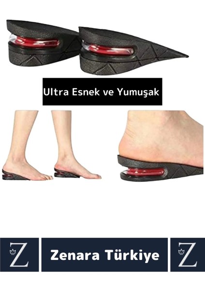 Ortopedik Ultra Rahat Tüm Ayakkabılara Uyumlu Kaymaz Topuk Anında 5 cm Kadar Boy Uzatan Tabanlık fırsatları