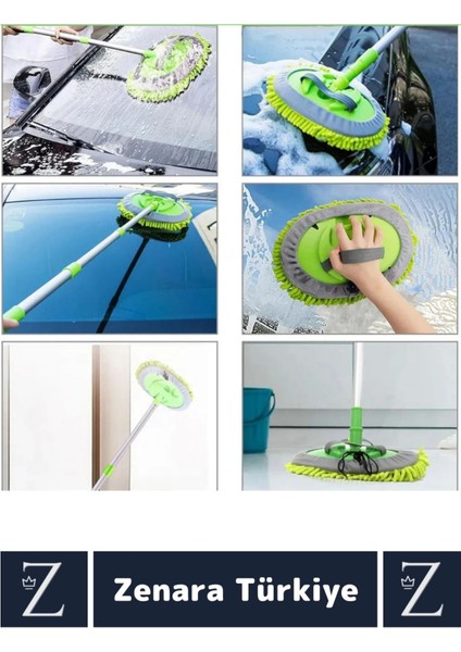 Oto Bakım 180 Derece Dönen Su Emici Tak Çıkar Paspas 2in1 Mikrofiber Uzun Saplı Araba Yıkama Fırçası modelleri
