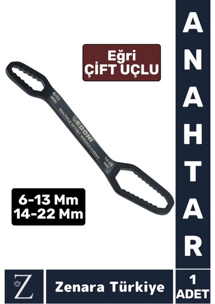 Uzun Ömürlü Ev Banyo Musluk Tamir Montaj Sıkma 6-13 mm 14-22 mm Çoklu Çift Taraflı Eğri Uçlu Anahtar