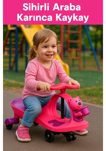 Sihirli Araba Karınca Kaykay Soft Pembe | Pedalsız, Aküsüz, Pilsiz Enerjiyle Çalışan Eğlence Aracı