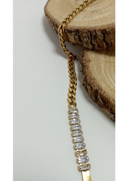 Su Yolu-Zirkon Taşlı Çelik Kolye fiyatları