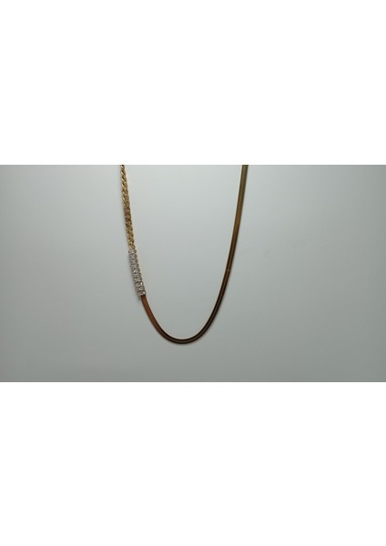 Su Yolu-Zirkon Taşlı Çelik Kolye modelleri