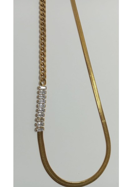 Su Yolu-Zirkon Taşlı Çelik Kolye fırsatları