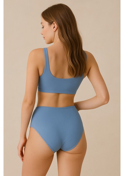 Mavi Sculptfit Yüksek Bel & Toparlayıcı & Şekillendirici Bikini Altı fırsatları