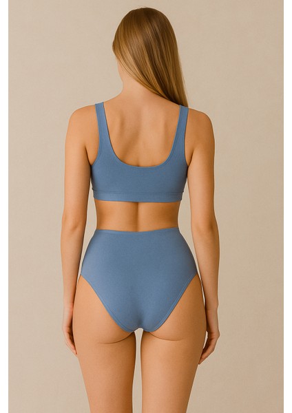 Mavi Sculptfit Yüksek Bel & Toparlayıcı & Şekillendirici Bikini Altı indirimleri