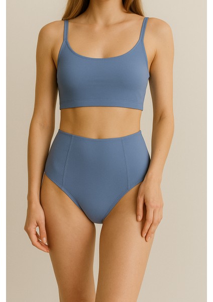 Mavi Sculptfit Yüksek Bel & Toparlayıcı & Şekillendirici Bikini Altı