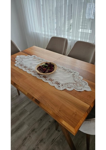 Fransız Dantelli Keten Gardeya Lüx Runner