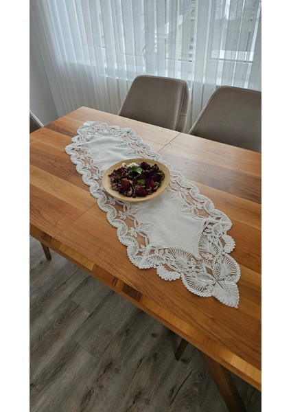 Fransız Dantelli Keten Gardeya Lüx Runner