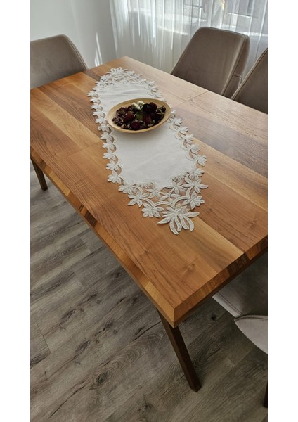 Fransız Dantelli Keten Gardeya Lüx Runner