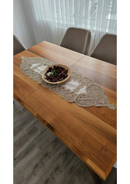 Fransız Dantelli Keten Gardeya Lüx Runner