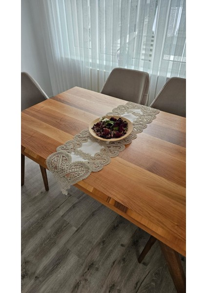 Fransız Dantelli Keten Gardeya Lüx Runner indirimleri