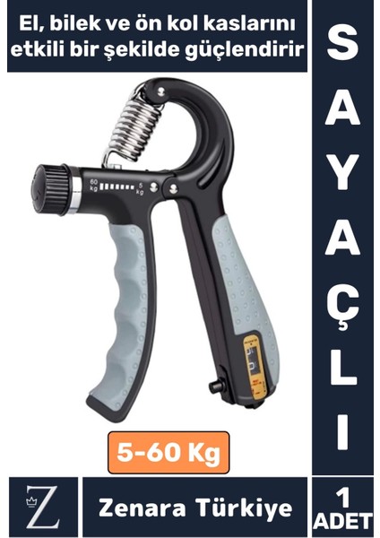 Yüksek Kaliteli Ergonomik El Bilek Kol Güçlendiren Kas Yapma Ayarlanabilir Sayaçlı 5-60 kg El Yayı