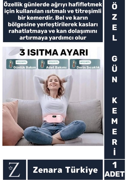 Kompakt Sıcak Tutan Titreşimli 3 Sıcaklık Ayarı Adet Sancı Azaltan Dijital Özel Gün Kemeri