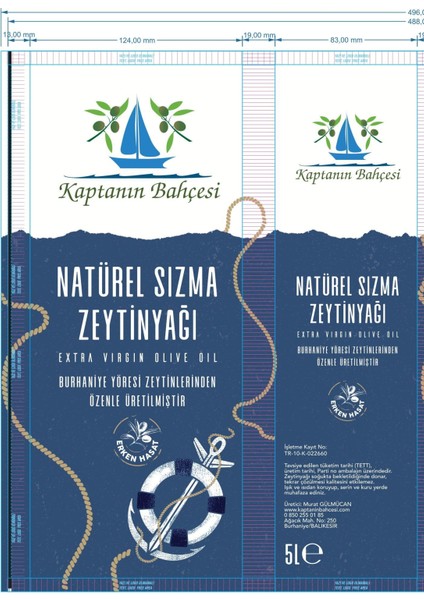 Olgun Hasat Sızma Zeytinyağı 5 Litreteneke Ambalaj