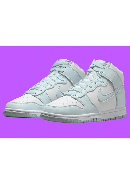 Dunk High Next Nature White/glacier Blue Shoes Kadın Mavi Deri Bilekli Spor Ayakkabı FV5960-100
