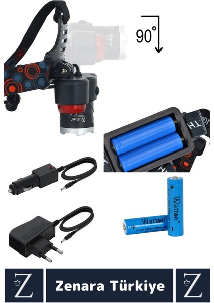 Premium Kamp Avcı Balıkçı Deprem 6000 Lümen Güçlü Işık 100-150 Metre 5 Modlu Kafa Lambası modelleri