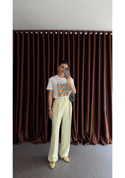 Butter Yellow Tok Doku Premium Palazzo fiyatları