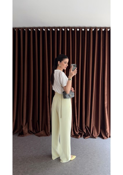 Butter Yellow Tok Doku Premium Palazzo modelleri