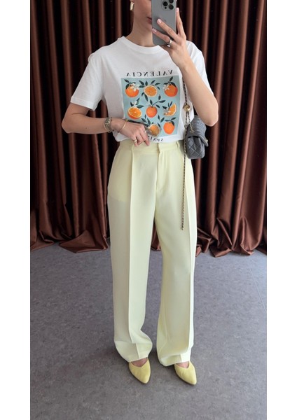 Butter Yellow Tok Doku Premium Palazzo fırsatları