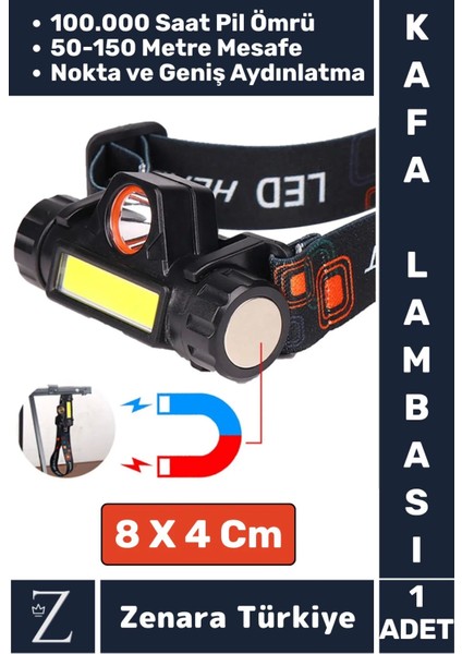 Premium Kamp Avcı Balıkçı Deprem 150-250 Metre Mıknatıslı Sabitleme Şarjlı Powerled Kafa Lambası