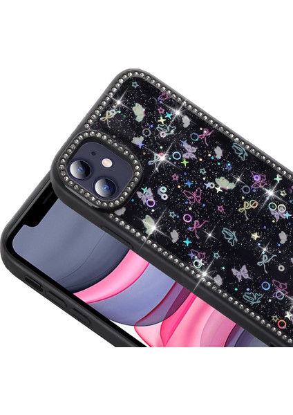 Apple iPhone 11 Kılıf Taşlı ve Simli Tasarım Zr-Azra