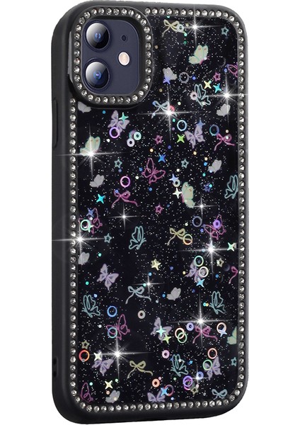 Apple iPhone 11 Kılıf Taşlı ve Simli Tasarım Zr-Azra