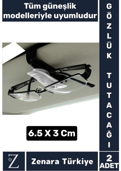 Dayanıklı Araç Içi Tüm Güneşlikler Hasar Önleyici Kart Ehliyet Ruhsat Gözlük Tutacağı Klips 2 Adet