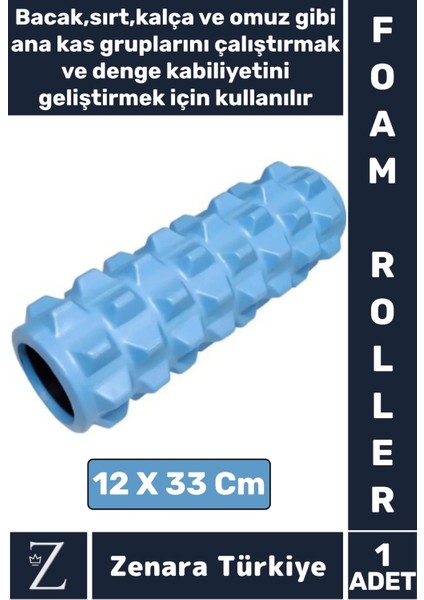 Fitness Aerobik Denge Stabilite Kas Esnekliği Denge Geliştirici Kadın Erkek Spor Foam Roller 33 cm