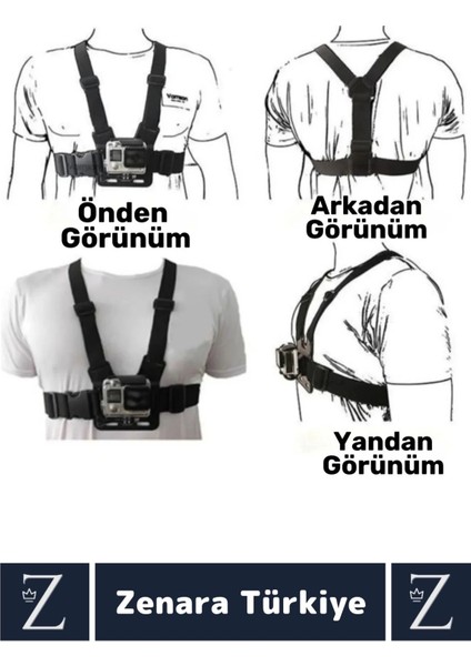 Tüm Modellerle Uyumlu Bisiklet Tırmanış Outdoor Ayarlanır Aksiyon Kamerası Göğüse Sabitleme Kemeri fırsatları