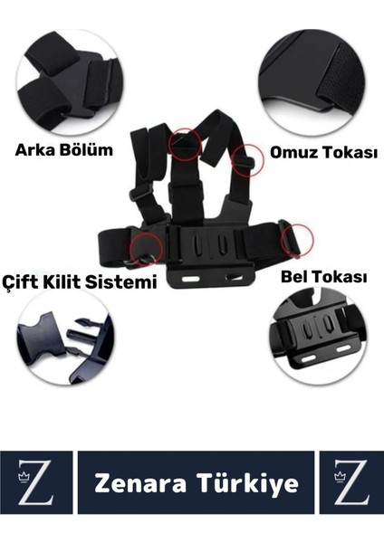 Tüm Modellerle Uyumlu Bisiklet Tırmanış Outdoor Ayarlanır Aksiyon Kamerası Göğüse Sabitleme Kemeri indirimleri