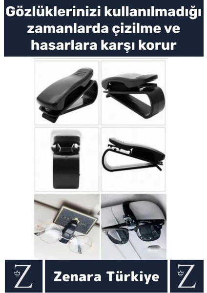 Dayanıklı Araç Içi Tüm Güneşlikler Hasar Önleyici Kart Ehliyet Ruhsat Gözlük Tutacağı Klips 5 Adet