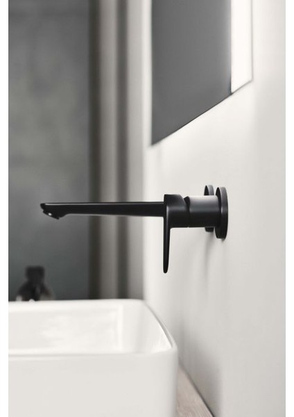 Cerafine O Ankastre Lavabo Bataryası-Sil-Black