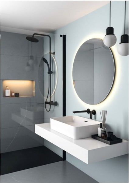 Cerafine O Ankastre Lavabo Bataryası-Sil-Black