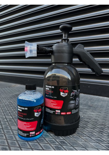 Basınçlı Köpük Yapan Pompa +Cilalı Oto Şampuan 500 ml