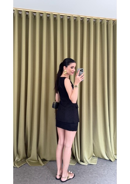 Gold Düğmeli Jakarlı Siyah Takım fiyatları