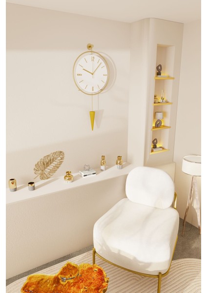 Orta Boy Kristal Duvar Saati, LED Işıklı, Dekoratif, Metal ve Polimer Tasarım