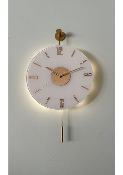 Modern Metal Duvar Saati, Pilli LED ile Şık ve Dekoratif Tasarım, 30X55 Cm.