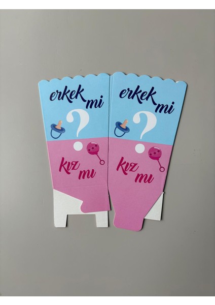 8’li Kız Mı Erkek Mi Popcorn Kutusu – Baby Shower & Cinsiyet Partisi Için Eğlenceli Mısır Kutusu fiyatları