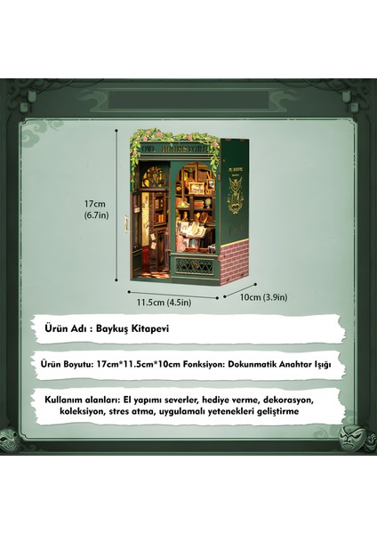 Owl Bookstore - Yeni Stil Mini Book Nook Kiti, Kendin Yap Oyuncak Evler, Minyatür Ev Kiti fiyatları