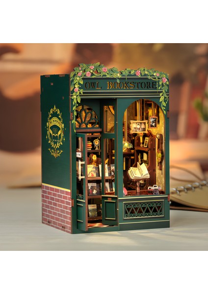 Owl Bookstore - Yeni Stil Mini Book Nook Kiti, Kendin Yap Oyuncak Evler, Minyatür Ev Kiti modelleri