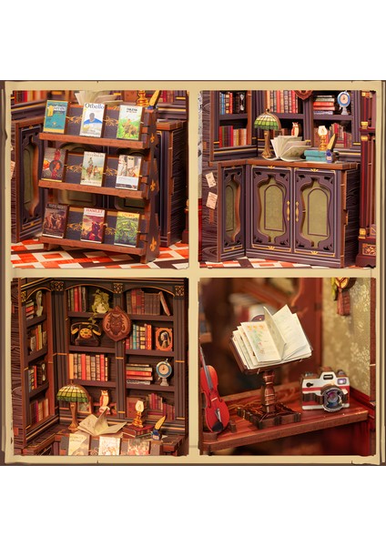 Owl Bookstore - Yeni Stil Mini Book Nook Kiti, Kendin Yap Oyuncak Evler, Minyatür Ev Kiti indirimleri